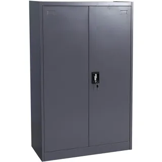 Mendler HWC-H17 Aktenschrank 140 x 89 x 36 cm dunkelgrau