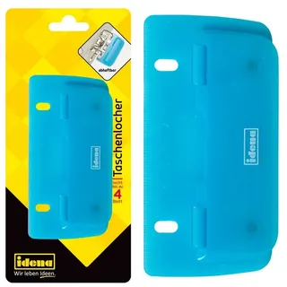 IDENA Taschenlocher bis 4 Blatt, blau