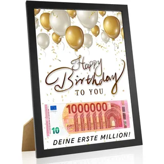 Geldgeschenk Geburtstag Geschenk Geldgeschenke Verpackung Lustiges Geldgeschenke Deine erste Million Kreativ Geld Verschenken Geschenkideen Bilderrahmen Geldgeschenk Happy Birthday Gift