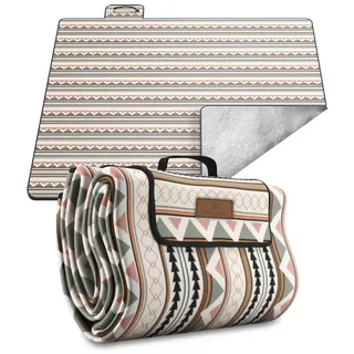 Veddelholzer 200 x 200 cm Boho Picknickdecke wasserdicht, sandfeste Stranddecke XXL isoliert Campingdecke