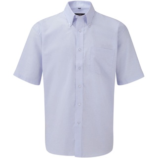 Russell Collection Klassisches Oxford Hemd – Kurzarm, oxford blue, S