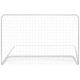 vidaXL Fußballtor mit Netz 182×61×122 cm Stahl Weiß