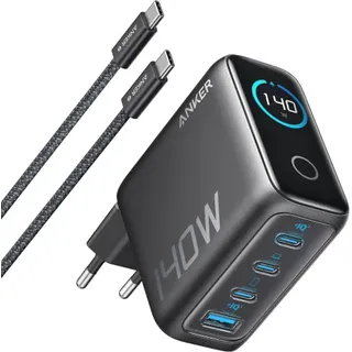 Anker 140W 4-Port PD 3.1) mit USB-C Kabel Schwarz