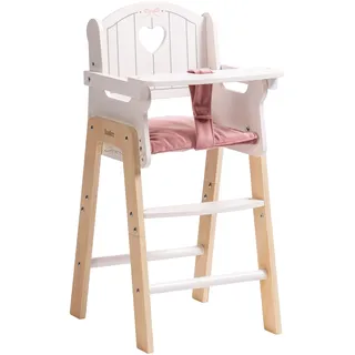 ROBUD Puppenhochstuhl aus Holz - Puppenmöbel für 18~20-Zoll-Puppen - Rosa