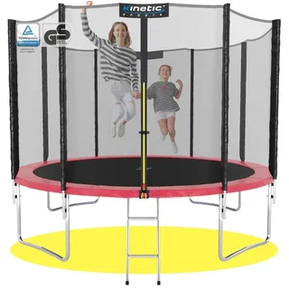 Kinetic Sports Trampolin Outdoor Salto Ø 244 cm - TÜV Rheinland geprüft, Kindertrampolin Gartentrampolin Set mit Netz, – bis 120 kg, Pink