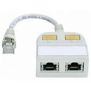 Telegärtner RJ45 Netzwerk Y-Adapter CAT 5e [2x RJ45-Buchse - 1x RJ45-Stecker] 15.00 cm Weiß