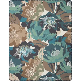 Biederlack Flora Kuscheldecke 150 x 200 cm Blau/Beige