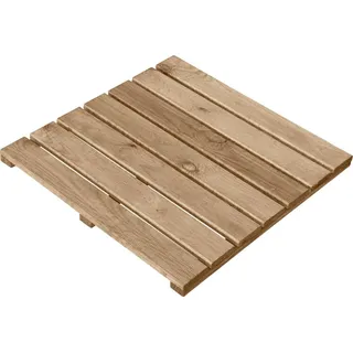 Holzfliese Kiefer 50 x 50 x 3 cm kesseldruckimprägniert 1 Stück - Braun
