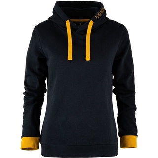 Forsberg flauschiger Hoodie Damen / schwarz/senfgelb / S