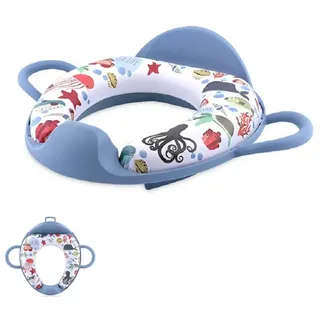 Lorelli Toilettensitz Rückenlehne Handgriff gepolstert, Spritzschutz, Kunststoff dunkelblau