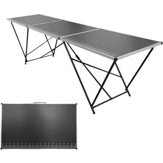 Lemodo Tapeziertisch klappbar, Arbeitstisch mit Messskala, Mehrzwecktisch, Flohmarkttisch