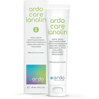 Ardo Care Lanolin Brustwarzensalbe 30ml, beruhigt schützt & pflegt deine Brustwarzen beim Stillen, ultra-reines Lanolin aus Wollfett Wollwachs (Nippelcreme Still-Salbe Nipple Cream Balm Brust Stillen)