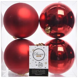 Christmas Decorations Weihnachtskugeln Kunststoff, rot,