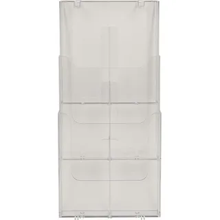 Exacompta Wandprospekthalter 74358D A4 hoch 3Fächer transparent