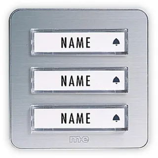 m-e modern-electronics KTA-3 A/S Klingelplatte mit Namensschild 3fach Silber 12 V/1 A