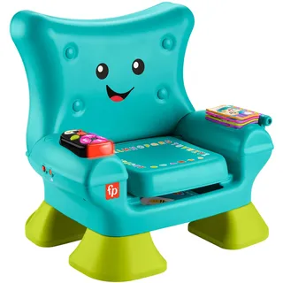Mattel Europa B.V. Fisher-Price Lernspaß, Stuhl, türkisfarben, elektronisches Lernspielzeug für Kleinkinder, mehrsprachige Version,