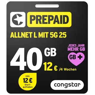 Congstar Prepaid Allnet L Prepaidkarte, (EU-Roaming inkl. Schweiz)