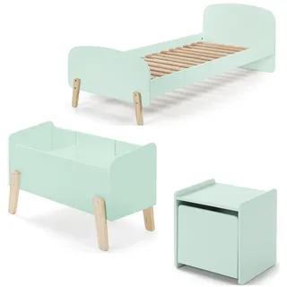 58 aufm Kessel KINDERZIMMER Set Karilynn 3 Massivholz+MDF mintgrün