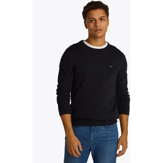Tommy Hilfiger Rundhalspullover TOMMY HILFIGER "ESSENTIAL COTTON", Herren, Gr. L, blau (desert sky), Strick, Obermaterial: 100% Baumwolle, regular fit, Rundhals, Rippbündchen, Pullover Rundhalspullover, Crewneck Regular Fit Premium Mode