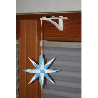 Generisch Fensterdekorationshalter mit Kabelführung, Weiß, für Herrnhuter Sterne und Weihnachtsdekoration