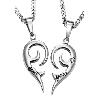 FIRETTI Schmuckset FIRETTI "Multipack Schmuck Geschenk Halsketten LIEBE", silber (edelstahlfarben, weiß), Schmuck_Sets, Damen, Edelstahl, Schmuckset, mit Zirkonia (synth.)