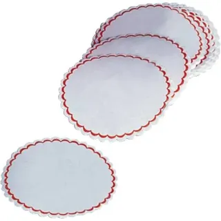 SoldanPlus Siegelsterne gummiert, Ø 51 mm, Farbe: weiß mit roter Randlinie, weiß