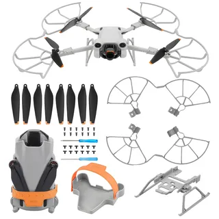 Craznick Mini 3 Pro Propeller – mit Blattschutz Propellerhalter Propeller Stabilisator Fahrwerk Beinen faltbarem Verlängerungsfuß Schutzset für DJI Mini 3/3 Pro Drohnen Zubehör