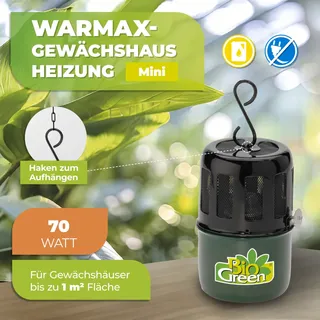 Bio Green BioGreen Gasgewächshausheizung Paraffin Warmax Mini grün/schwarz 18 x 19 cm 70 W