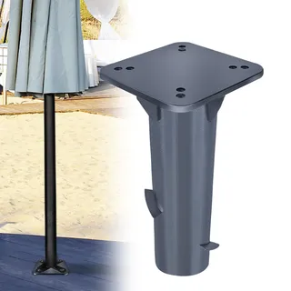 NAIZY Universal Metall Sonnenschirmständer für Sonnenschirm Kurbelschirm Bodenanker zum Einbetonieren Silber