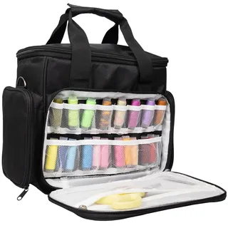 Crafts&Co® Nähmaschinentasche mit Stabilen Tragegriffen | Transporttasche für Nähmaschine mit Praktischen Ablagefächern | Nähmaschinenkoffer | Tasche für Nähmaschine | 30cm x 14cm x 28cm
