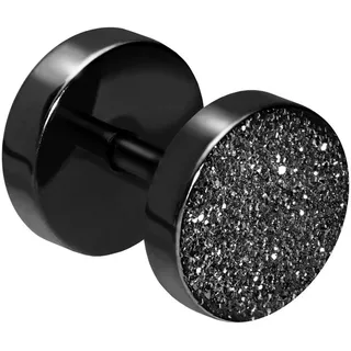 PIERCINGLINE Fake-Ear-Plug Chirurgenstahl Fake Plug DIAMANTOPTIK (Fake Plugs, 1-tlg) schwarz Discgröße: 8mm