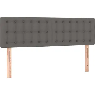 vidaXL Kopfteil 2 STK., Bettkopfteil mit Holzbeinen, Höhenverstellbar Polsterkopfteil für Bett, Betthaupt Bettzubehör Schlafzimmer, Grau 72x5x78/88cm Kunstleder