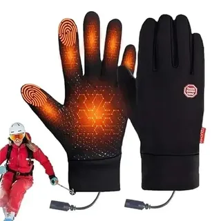 Kouamor Wiederaufladbare Beheizte Handschuhe, Beheizte Handschuhe für Herren Damen, Wiederaufladbare Handwärmer, Selektiver Handwärmer, Beheizte Handschuhe für Winter Outdoor Camping Radfahren