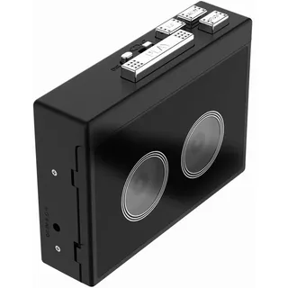 Tragbarer kabelloser Kassettenspieler mit Bluetooth, Wiedergabe, Schnellvorlauf, Rücklauf, Auto-Flip- und Radio-Funktionen