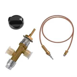 Firepit Gasregelventil-Set, Niederdruck Propan Flammenausfall Sicherheitsregelventil mit Thermoelement & Knopf für Niederdruckheizungen Öfen Grills