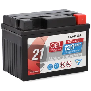 CARTEC Gel Motorradbatterie YTX4L-BS 4Ah 120A
