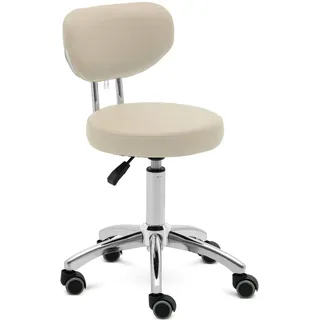 Physa Rollhocker mit Rückenlehne 46 60 cm 150 kg dunkelbeige