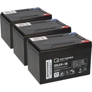 Q-Batteries Akku kompatibel 36V 15Ah (3x12V 15Ah) E-Scooter E-Roller
