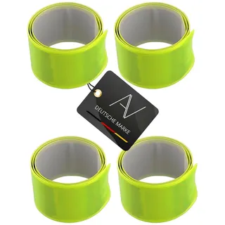 AVANA Reflektorband reflektierendes Schnapparmband Reflektor Armband Klatscharmband Joggen, Fahrrad, Leuchtarmband, Neon-Gelb gelb