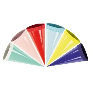Stylex Schultüte ohne Inhalt, Junge/Mädchen, Blau, Grün, Pink, Gelb, Einfarbig, Karton, rund, 12 cm, oberer Durchmesser 4 cm