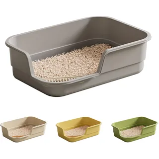 Generisch Katzenklo Mit Rand Anti-Spritz Oben Einstieg Katzentoilette Mit Niedrigem Einstieg 49x35.5x13cm Leicht Zu Reinigen Für Kleine Und Mittelgroße Katzen Toilette