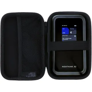 foto-kontor Tasche kompatibel mit Netgear Nighthawk M7 MH7150, Hartschalen Etui für mobilen 5G Router, Schutzhülle wasserabweisend mit Reißverschluss schwarz