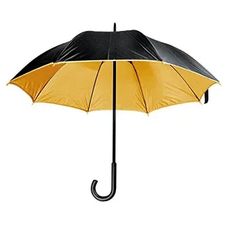Luxuriöser Regenschirm / mit doppelter Bespannung / Farbe: schwarz-gold - Klein