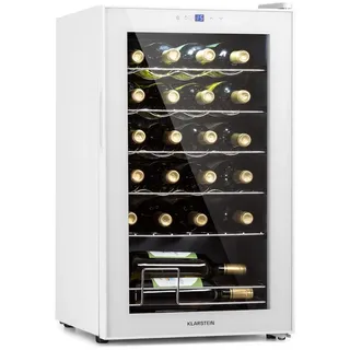 Klarstein - Weinkühlschrank 63l 24Fl Touch-Bedienfeld 5-18°C Weißes Glas