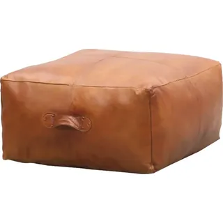 Marrakesch Orient & Mediterran Interior Vintage Sitzkissen Hocker aus Leder Fjord Gross