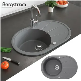 Bergström Granitspüle oval grau + Excenterbetätigung