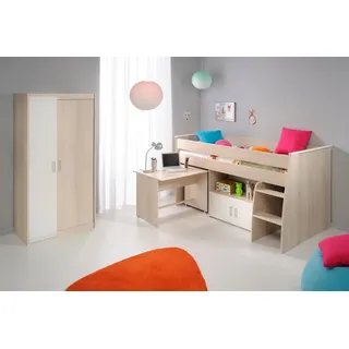 Parisot Multifunktionsbett mit Kleiderschrank Charly 5 weiß / braun