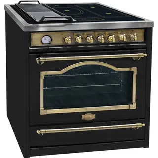 Kaiser Induktions-Standherd HC 93655 IEm, Elektro Standherd 90 cm/Kaiser Empire Black/Multi 8 Multifunktions-Elektro-Backofen mit Induktionskochfeld
