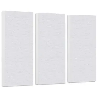 platino24 Akustikplatte 3 Rechtecke aus Basotect ® G+ mit Akustikfilz, je 825x275x50mm weiß