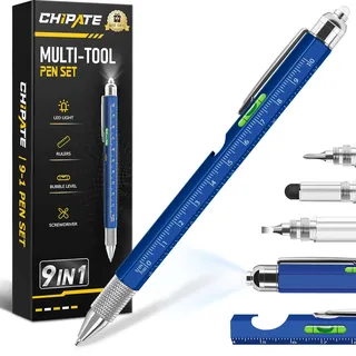 Chipate Weihnachtsgeschenke für Männer, Adventskalender Füllung, Geschenke für Männer, 9 IN 1 Multifunktions Kugelschreiber Männergeschenke, Kleine Geschenke für Adventskalender, Geburtstagsgeschenk